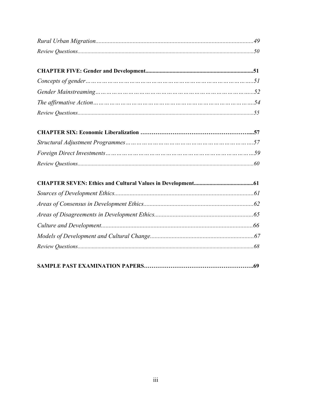 BBM Development Studies Module — page 4 of 76